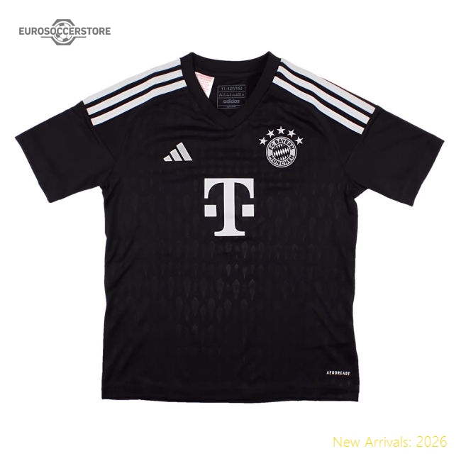 2023-2024 Bayern Munich Goalkeeper Shirt (Black) - Kids (NEUER 1)-Football Jersey Hub