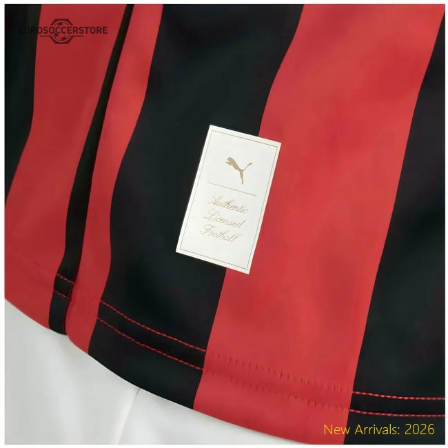 AC Milan 125th Authentic Shirt LS (Black-Red)-Football Jersey Hub