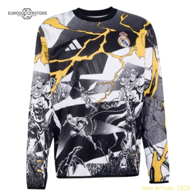2025-2026 Real Madrid Pre Match Warm Top (White)-Football Jersey Hub