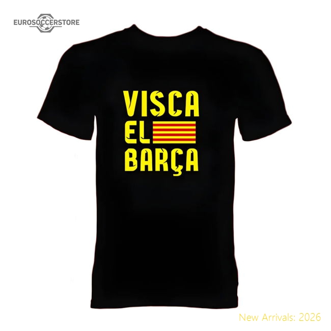 Visca El Barca T-Shirt (Black)-Football Jersey Hub