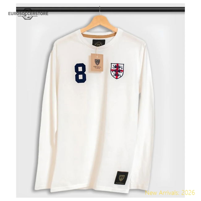 England The Lions Cross 8 White Long Sleeves-Football Jersey Hub