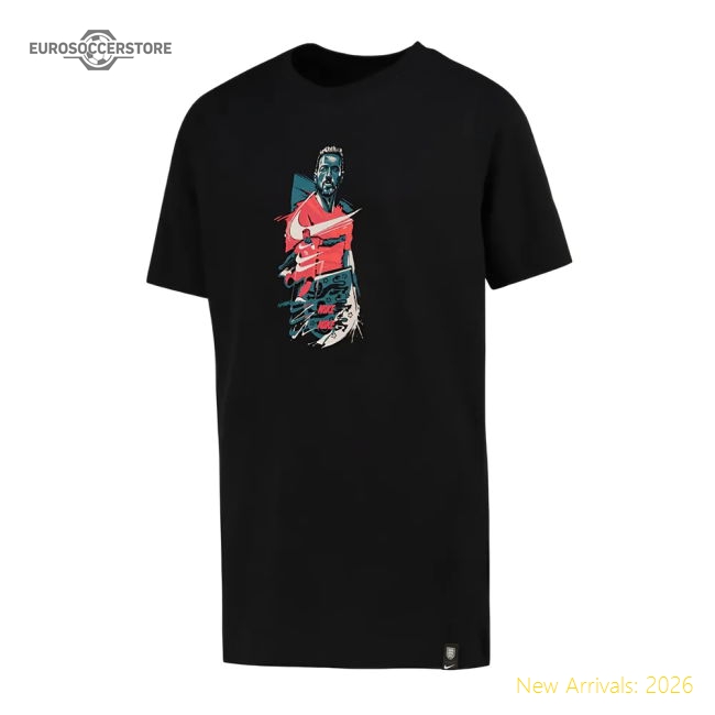 2022-2023 England Player Tee (Black) - Kids-Football Jersey Hub