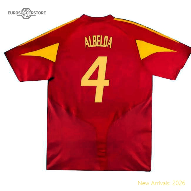 Spain 2004-06 Home Shirt ((Very Good) XL) (Albelda 4)-Football Jersey Hub