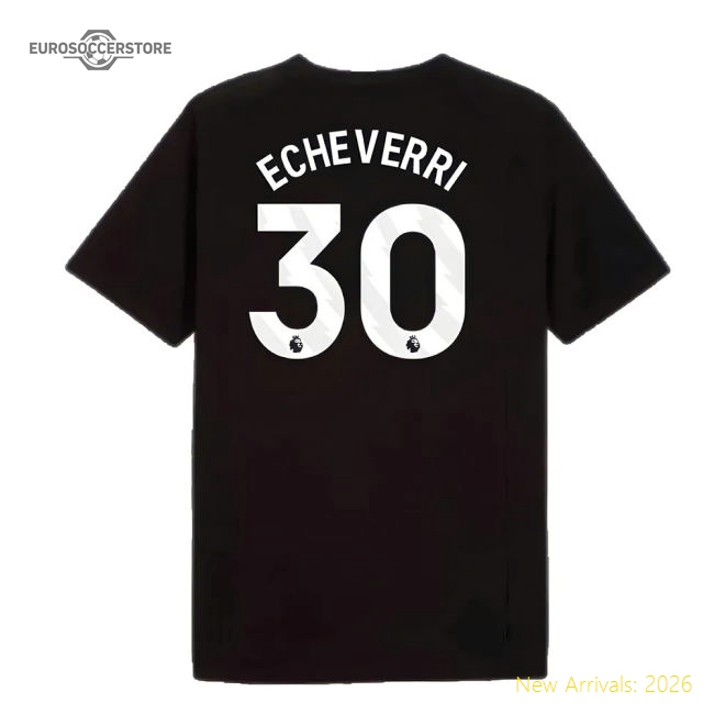 2024-2025 Man City Pumatech Pocket Tee (Black) (Echeverri 30)-Football Jersey Hub