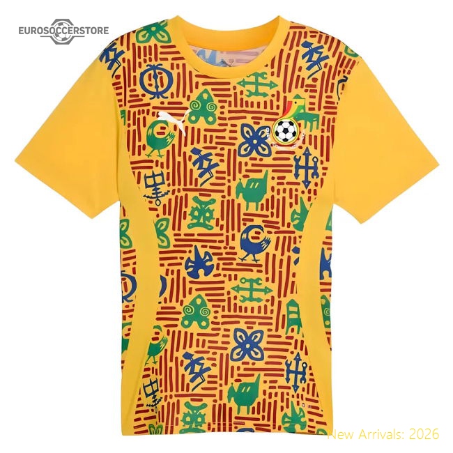2024-2025 Ghana Pre-Match SS Jersey (Yellow)-Football Jersey Hub