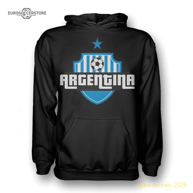 Argentina Country Logo Hoody (black)-Football Jersey Hub