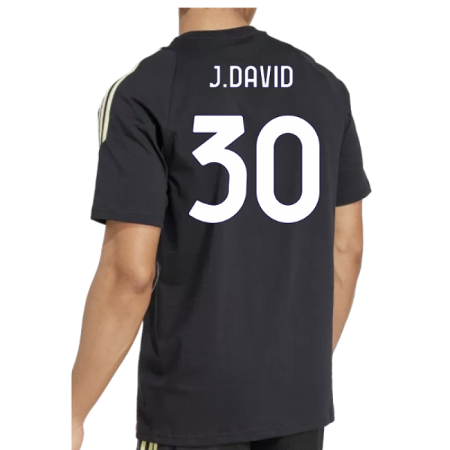 2025-2026 Juventus Training Tee (Black) (J.David 30)-Football Jersey Hub
