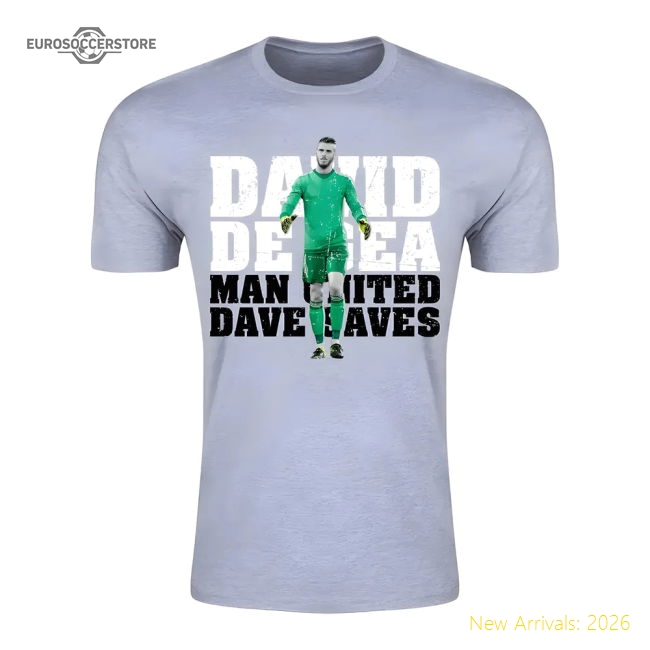 David De Gea Man United Goalkeeper T-Shirt (Grey)-Football Jersey Hub