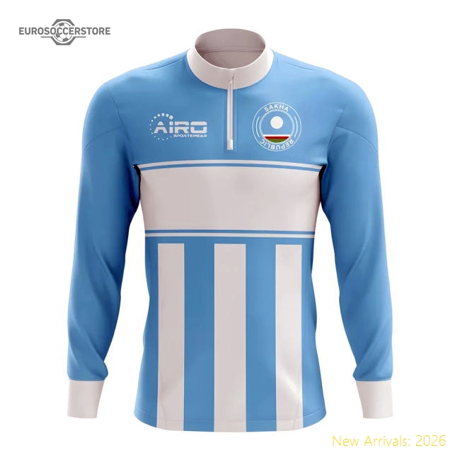 Sakha Republic Concept Football Half Zip Midlayer Top (Sky Blue-White)-Football Jersey Hub