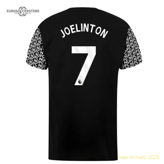 Newcastle Graphic T-Shirt (Black) (Joelinton 7)-Football Jersey Hub