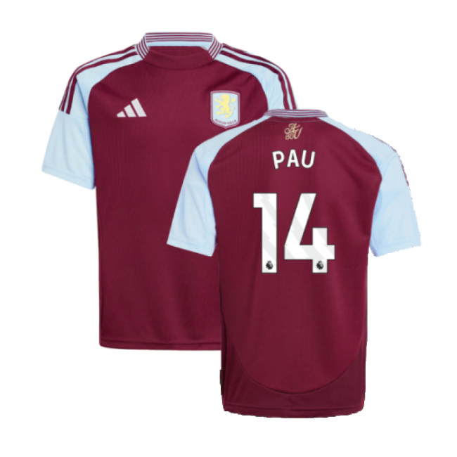 2024-2025 Aston Villa Home Shirt (Kids) (Pau 14)-Football Jersey Hub