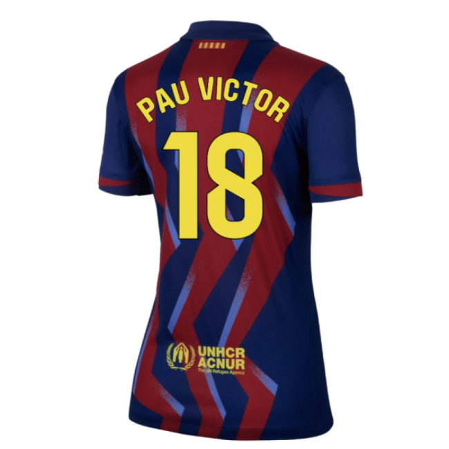 2025-2026 Barcelona Fourth Shirt - Womens (Pau Victor 18)-Football Jersey Hub