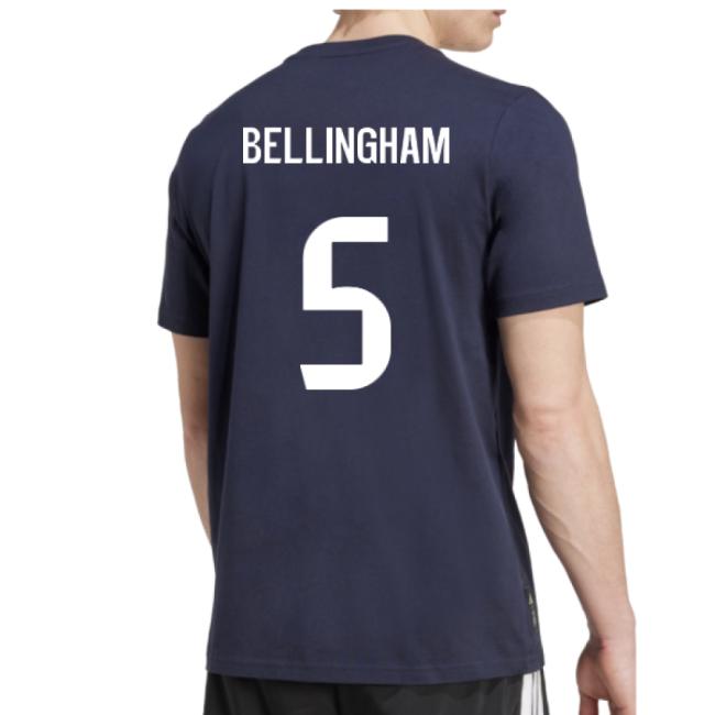 2025-2026 Real Madrid Seasonal Graphic Tee (Legend Ink) (Bellingham 5)-Football Jersey Hub