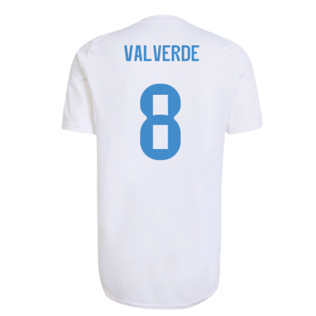 2025-2026 Real Madrid EU Training Jersey (White) (Valverde 8)-Football Jersey Hub