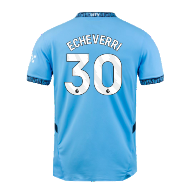2024-2025 Man City Home Authentic Shirt (Echeverri 30)-Football Jersey Hub