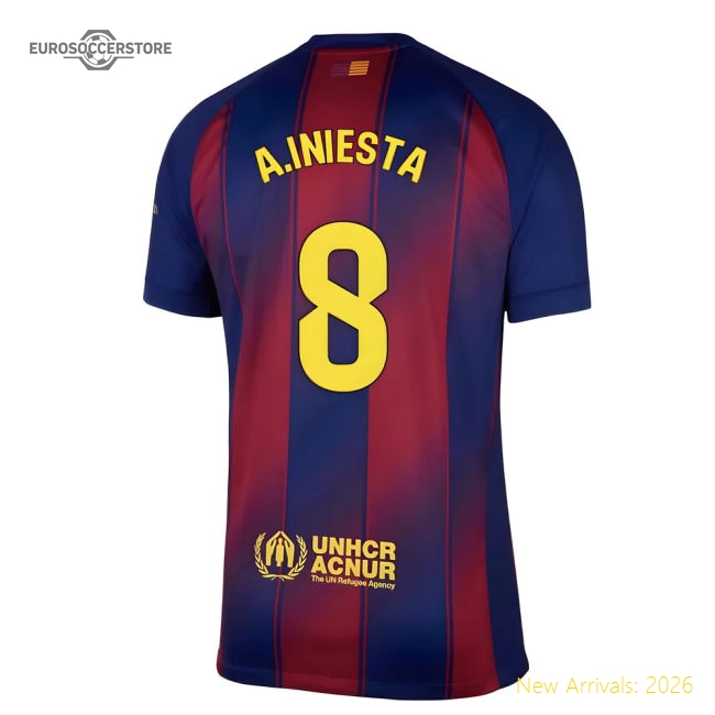 2025-2026 Barcelona Home Shirt (A.Iniesta 8)-Football Jersey Hub