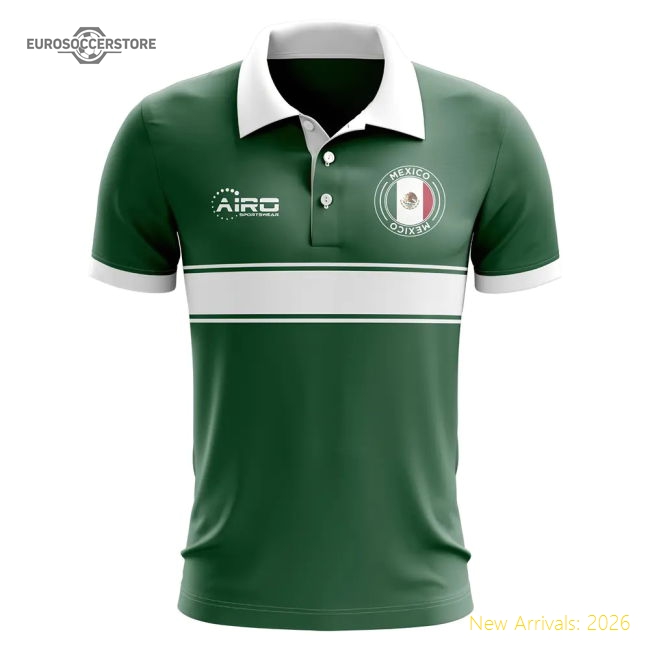 Mexico Concept Stripe Polo Shirt (Green)-Football Jersey Hub