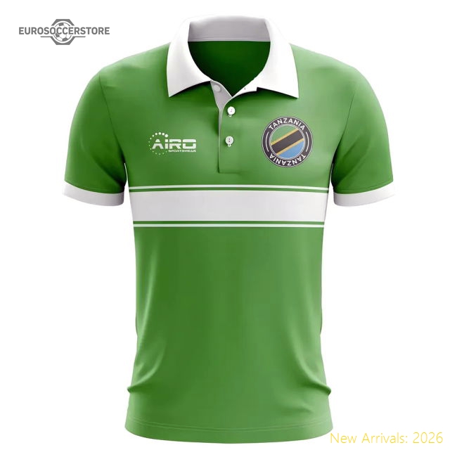 Tanzania Concept Stripe Polo Shirt (Green)-Football Jersey Hub