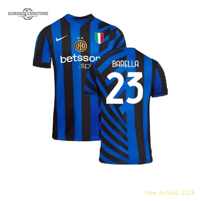 2024-2025 Inter Milan Home Shirt (Barella 23)-Football Jersey Hub