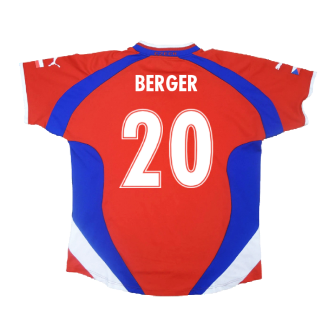 Czech Republic 2000-02 Home Shirt ((Excellent) L) (Berger 20)-Football Jersey Hub