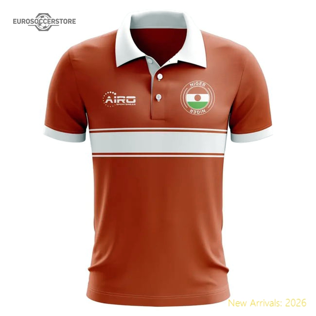 Niger Concept Stripe Polo Shirt (Orange)-Football Jersey Hub