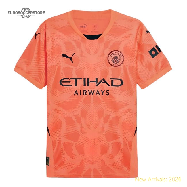2024-2025 Man City Home Goalkeeper Shirt (Neon Sun) (Ederson M. 31)-Football Jersey Hub