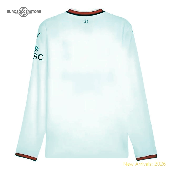 2024-2025 AC Milan Away Long Sleeve Shirt-Football Jersey Hub
