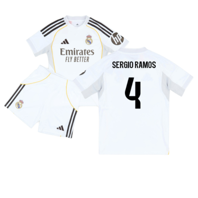 2025-2026 Real Madrid Home Youth Kit (Sergio Ramos 4)-Football Jersey Hub