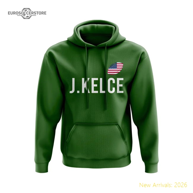 Jason Kelce USA Name Hoody (Green)-Football Jersey Hub