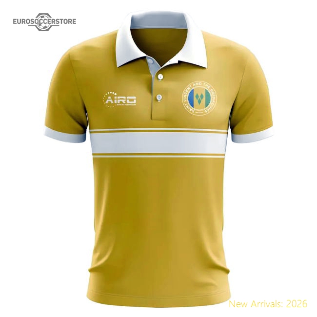 Saint Vincent and The Grenadines Concept Stripe Polo Shirt (Yellow)-Football Jersey Hub