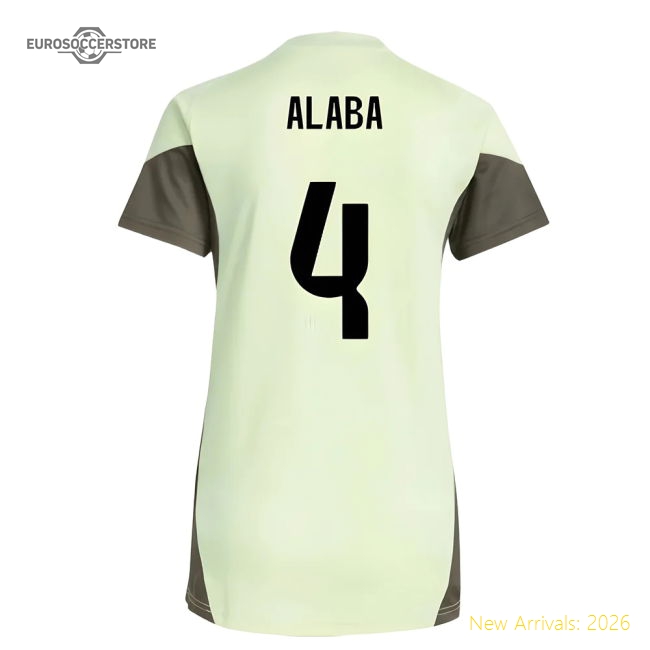 2025-2026 Real Madrid Training Jersey (Almost Lime) - Womens (Alaba 4)-Football Jersey Hub