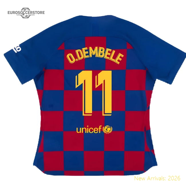Barcelona 2019-20 Womens Home Shirt (Vaporkit) ((Excellent) S) (O.DEMBELE 11)-Football Jersey Hub