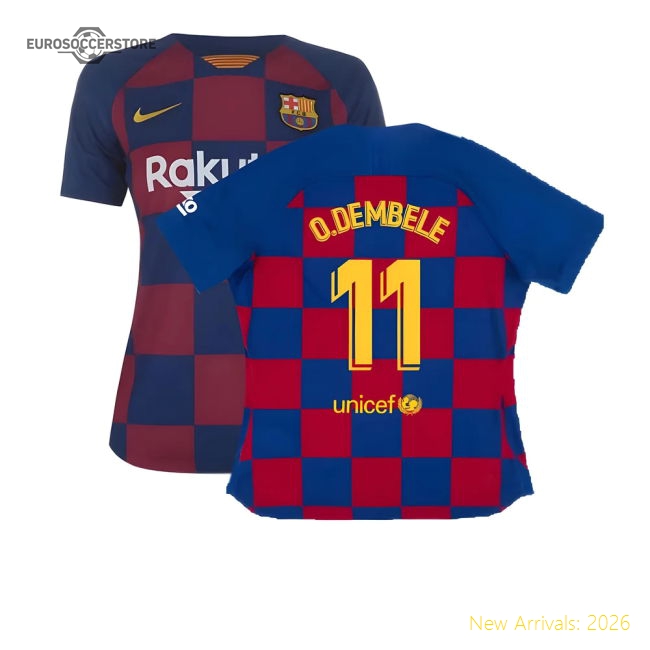 Barcelona 2019-20 Womens Home Shirt (Vaporkit) ((Excellent) S) (O.DEMBELE 11)-Football Jersey Hub