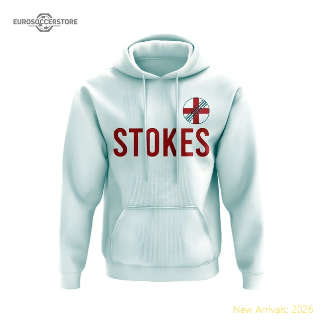 Ben Stokes England Name Hoody (White)-Football Jersey Hub