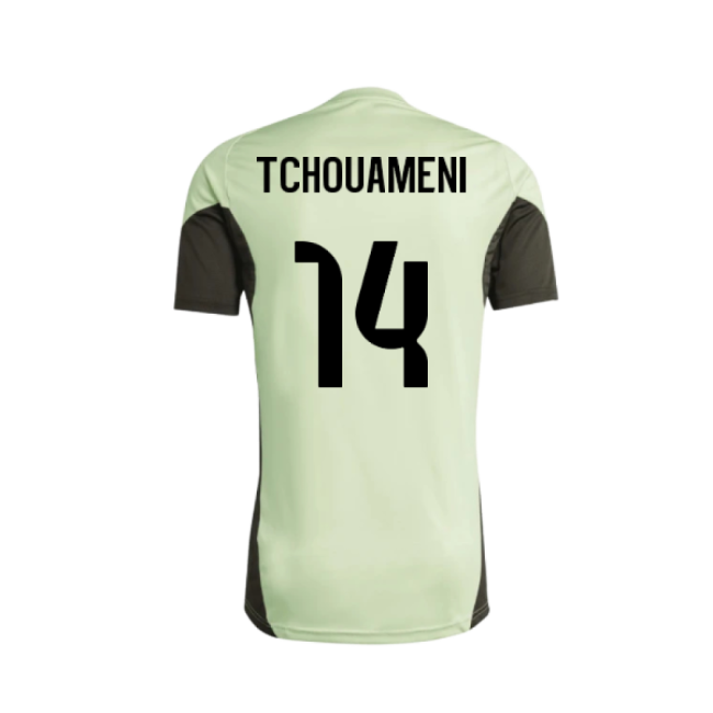 2025-2026 Real Madrid Training Tee (Almost Lime) - Kids (Tchouameni 14)-Football Jersey Hub