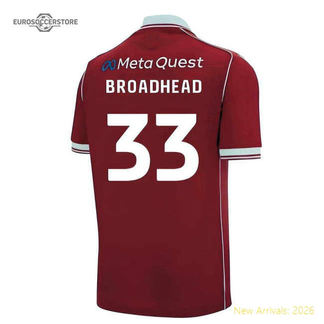 2025-2026 Wrexham Home Shirt (Broadhead 33)-Football Jersey Hub