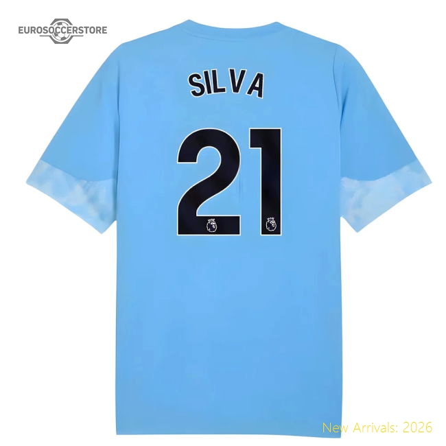 2025-2026 Man City Training Jersey (Light Blue) - Kids (Silva 21)-Football Jersey Hub