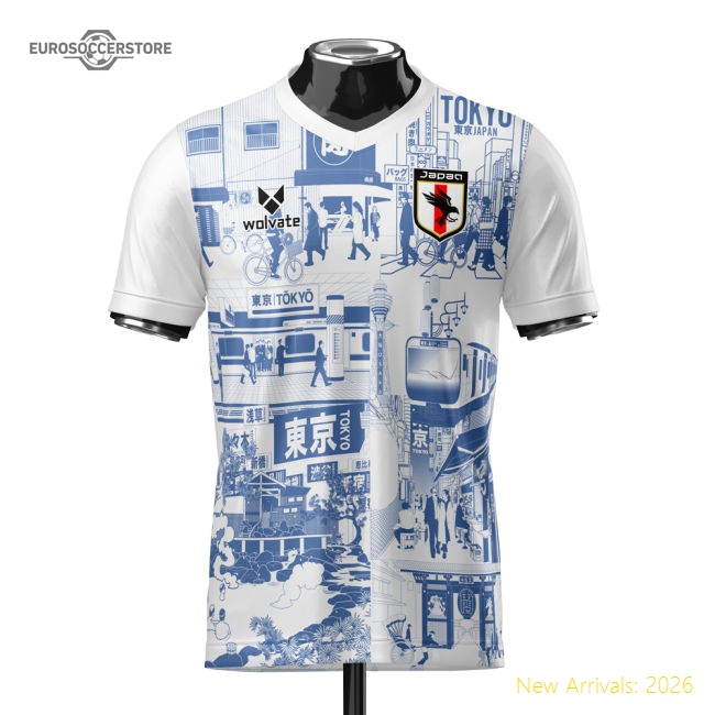 Japan Tokyo Heritage Football Jersey Blue (Wolvate) Adult Short Sleeve-Football Jersey Hub