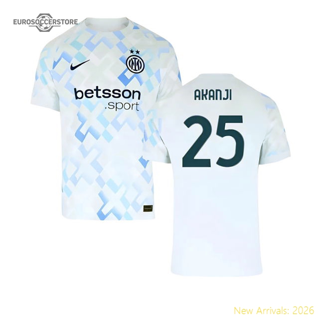 2025-2026 Inter Milan Away Shirt (Akanji 25)-Football Jersey Hub