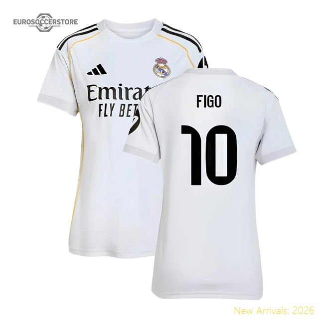 2025-2026 Real Madrid Home Shirt (Womens) (Figo 10)-Football Jersey Hub
