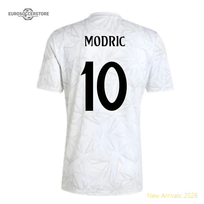 2024-2025 Real Madrid Pre-Match Shirt (White) (Modric 10)-Football Jersey Hub