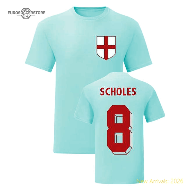 Paul Scholes England National Hero Tee (White)-Football Jersey Hub