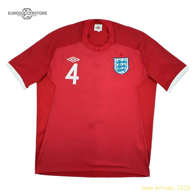 England 2010-11 Away Shirt (XL) Gerrard #4 (Good)-Football Jersey Hub