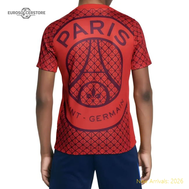 2025-2026 PSG Academy Pro Away Pre Match Shirt (Red) - Kids-Football Jersey Hub