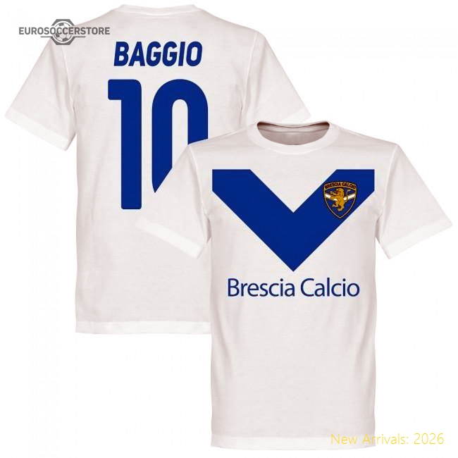Brescia Roberto Baggio Team T-Shirt - White-Football Jersey Hub
