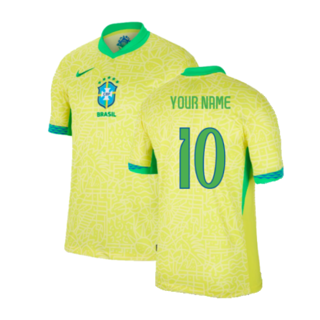 2024-2025 Brazil Home Dri-Fit ADV Match Shirt (Your Name)-Football Jersey Hub