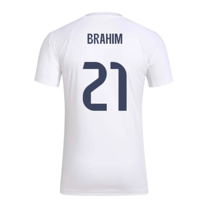 2025-2026 Real Madrid Seasonal Graphic Tee (White) (Brahim 21)-Football Jersey Hub