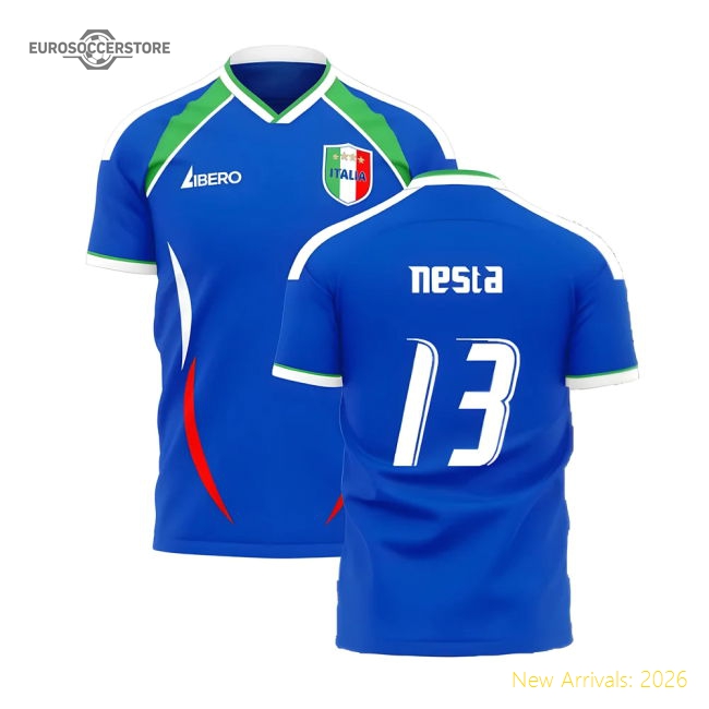 Italy 2006 Style Home Concept Shirt (Libero) (Nesta 13)-Football Jersey Hub
