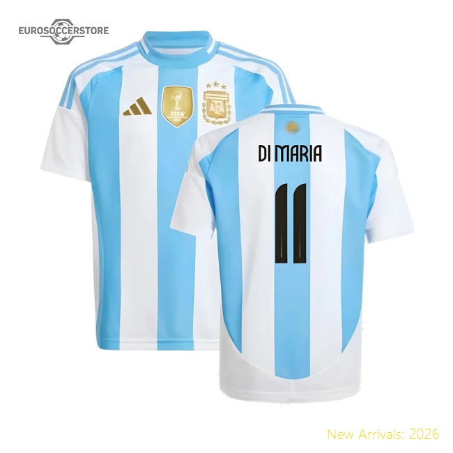 2024-2025 Argentina Home Shirt (Kids) (DI MARIA 11)-Football Jersey Hub