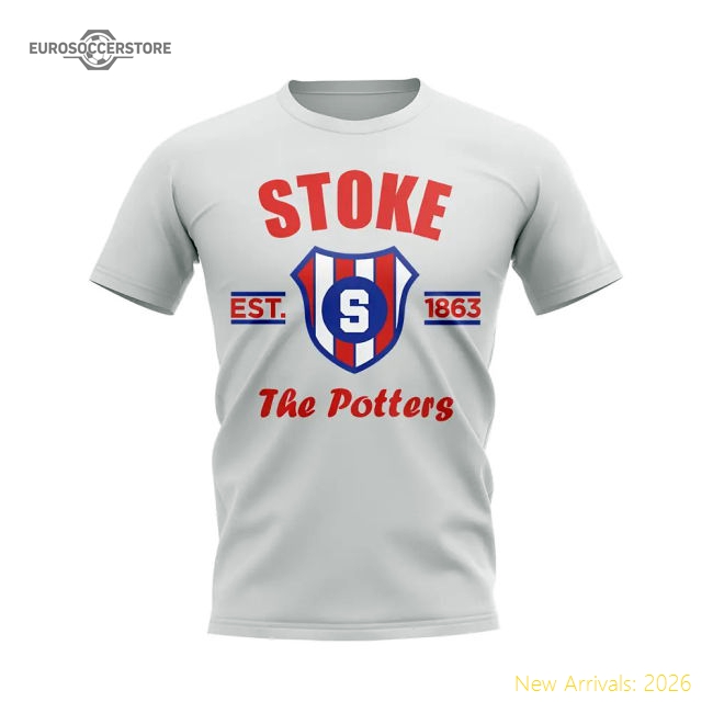 Stoke Established Football T-Shirt (White)-Football Jersey Hub